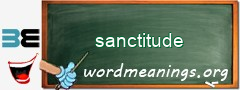 WordMeaning blackboard for sanctitude